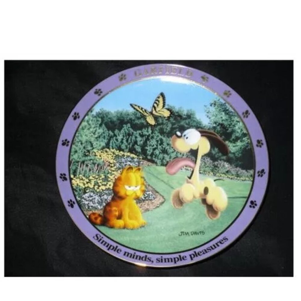 Garfield Danbury Mint Simple Minds Simple Pleasures Plate A Day w/ Garfield Odie